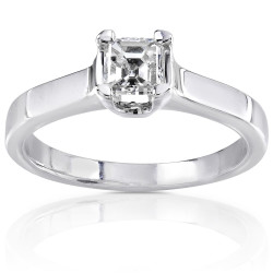 Gold 1/2ct TDW Asscher Diamond Solitaire Ring - Handcrafted By Name My Rings™