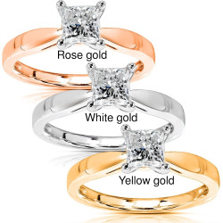 Gold 1/2ct TDW Diamond Solitaire Engagement Ring - Handcrafted By Name My Rings™