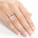 Gold 1ct Princess Diamond 3-stone Ring - Handcrafted By Name My Rings™