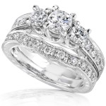 Gold 1ct Round Brilliant Diamond Bridal Set - Handcrafted By Name My Rings™