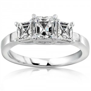 Gold 1ct TDW Asscher Diamond Engagement Ring - Handcrafted By Name My Rings™
