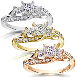 Gold 1ct TDW Diamond Engagement Ring - Handcrafted By Name My Rings™