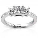 Gold 1ct TDW Princess Diamond Engagement Ring - Handcrafted By Name My Rings™