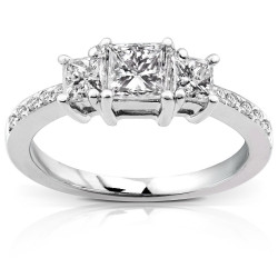 Gold 1ct TDW Princess Diamond Engagement Ring - Handcrafted By Name My Rings™