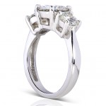 Gold 2 1/2ct TGW Round Three Stone Moissanite Engagement Ring - Handcrafted By Name My Rings™