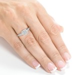 Gold 3/4ct TDW Princess-cut Diamond Halo Engagement Ring - Handcrafted By Name My Rings™