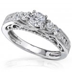 Gold 3/4ct TDW Round Brilliant Diamond Ring - Handcrafted By Name My Rings™