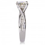 Gold Moissanite and 1/2ct TDW Channel Diamond Bridal Rings Set  - Handcrafted By Name My Rings™