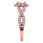 Rose Gold 1 1/2ct TDW Round Diamond Braided Crisscross Engagement Ring - Handcrafted By Name My Rings™