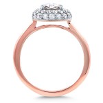 Rose Gold 1 2/5ct TDW Round Rose Cut Diamond Bead Prong Cluster Engagement Ring - Handcrafted By Name My Rings™