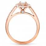 Rose Gold 1/2ct TDW Diamond Halo Engagement Ring - Handcrafted By Name My Rings™