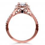 Rose Gold 1ct Forever One DEF Moissanite and 3/4ct TDW Diamond Criss Cross Bridal Set - Handcrafted By Name My Rings™