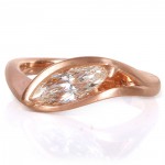Rose Gold 1ct TDW Certified Marquise Diamond Ring - Handcrafted By Name My Rings™