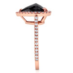 Rose Gold 3 2/5ct TDW Pear Shape Black and White Diamond Ring - Handcrafted By Name My Rings™