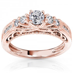Rose Gold 3/4ct TDW Round Brilliant Diamond Ring - Handcrafted By Name My Rings™