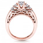 Rose Gold 3/4ct TDW Round Brilliant Diamond Ring - Handcrafted By Name My Rings™