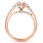 Rose Gold 5/8ct TDW Asscher Diamond Halo Bridal Set - Handcrafted By Name My Rings™