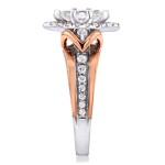 Two-Tone Gold 1ct TDW Marquise Diamond Engagement Ring - Handcrafted By Name My Rings™