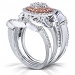 Two-tone Gold 1ct TDW Diamond 3-piece Bridal Ring Set - Handcrafted By Name My Rings™