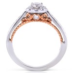 Two-tone Gold 2/5ct TDW Diamond Unique Halo Ring - Handcrafted By Name My Rings™