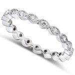 White Gold 1 1/2ct Oval Moissanite and 1/3ct TDW Diamond Band Bridal Set - Handcrafted By Name My Rings™
