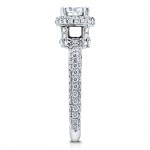 White Gold 1 1/2ct TDW Diamond Halo Engagement Ring - Handcrafted By Name My Rings™