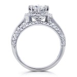 White Gold 1 1/2ct TDW Diamond Star Halo Bridal Set - Handcrafted By Name My Rings™
