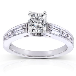 White Gold 1 1/2ct TDW Radiant Diamond Engagement Ring - Handcrafted By Name My Rings™