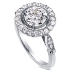 White Gold 1 1/3ct TDW Diamond Floral Antique Engagement Ring - Handcrafted By Name My Rings™