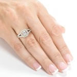 White Gold 1 1/3ct TDW Diamond Princess Cut Halo Wedding Ring - Handcrafted By Name My Rings™