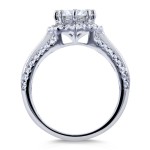 White Gold 1 1/3ct TDW Diamond Star Halo Engagement Ring - Handcrafted By Name My Rings™