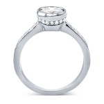 White Gold 1 1/4ct TDW Diamond Bezel and Pave Engagement Ring - Handcrafted By Name My Rings™