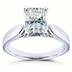 White Gold 1 1/5ct Radiant Moissanite Solitaire 4-prong Engagement Ring - Handcrafted By Name My Rings™