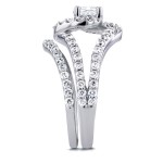 White Gold 1 1/5ct TDW Round Diamond Crossover Swirl Bridal Set - Handcrafted By Name My Rings™