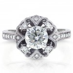 White Gold 1 1/5ct TDW Round-cut Diamond Edwardian Antique Engagement Ring - Handcrafted By Name My Rings™