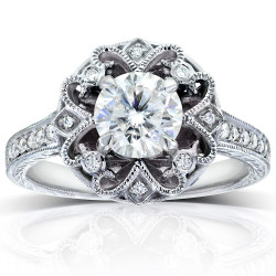 White Gold 1 1/5ct TDW Round-cut Diamond Edwardian Antique Engagement Ring - Handcrafted By Name My Rings™