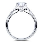 White Gold 1 1/5ct TGW Forever Brilliant Moissanite and Diamond Crossover Bridal Set - Handcrafted By Name My Rings™
