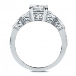 White Gold 1 1/5ct TGW Round-cut Moissanite and Diamond Vintage Floral Engagement Ring - Handcrafted By Name My Rings™