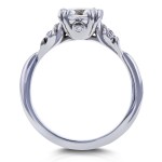 White Gold 1 1/6ct TGW Forever One GHI Moissanite and Sapphire with Diamond Unique Ring in White Gold - Handcrafted By Name My Rings™