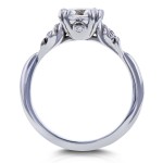 White Gold 1 1/6ct TGW Moissanite and Blue Sapphire with Diamond Unique Ring in White Gold - Handcrafted By Name My Rings™