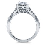 White Gold 1 2/5ct TDW Diamond Crossover Halo 3 Ring Bridal Set - Handcrafted By Name My Rings™