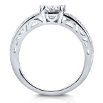 White Gold 1 2/5ct TDW Diamond Pave Engagement Ring - Handcrafted By Name My Rings™