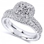White Gold 1 3/4ct TDW Diamond Bridal Set - Handcrafted By Name My Rings™