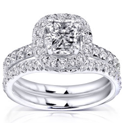 White Gold 1 3/4ct TDW Diamond Bridal Set - Handcrafted By Name My Rings™
