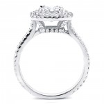 White Gold 1 3/4ct TDW Diamond Double Halo Cushion Cut Engagement Ring - Handcrafted By Name My Rings™