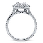 White Gold 1 3/4ct TDW Diamond Round Double Halo Engagement Ring - Handcrafted By Name My Rings™