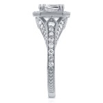 White Gold 1 3/5ct TDW Asscher Diamond Antique Etching Engagement Ring - Handcrafted By Name My Rings™