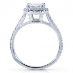 White Gold 1 3/5ct TGW Forever Brilliant Moissanite and Diamond Halo Bridal Ring Set - Handcrafted By Name My Rings™