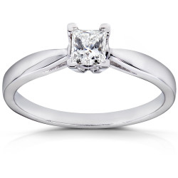 White Gold 1/ 4ct TDW Diamond Solitaire Ring - Handcrafted By Name My Rings™
