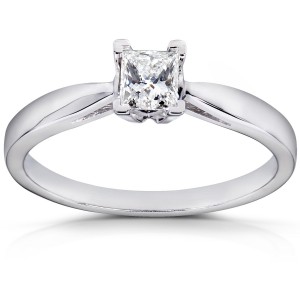 White Gold 1/ 4ct TDW Diamond Solitaire Ring - Handcrafted By Name My Rings™